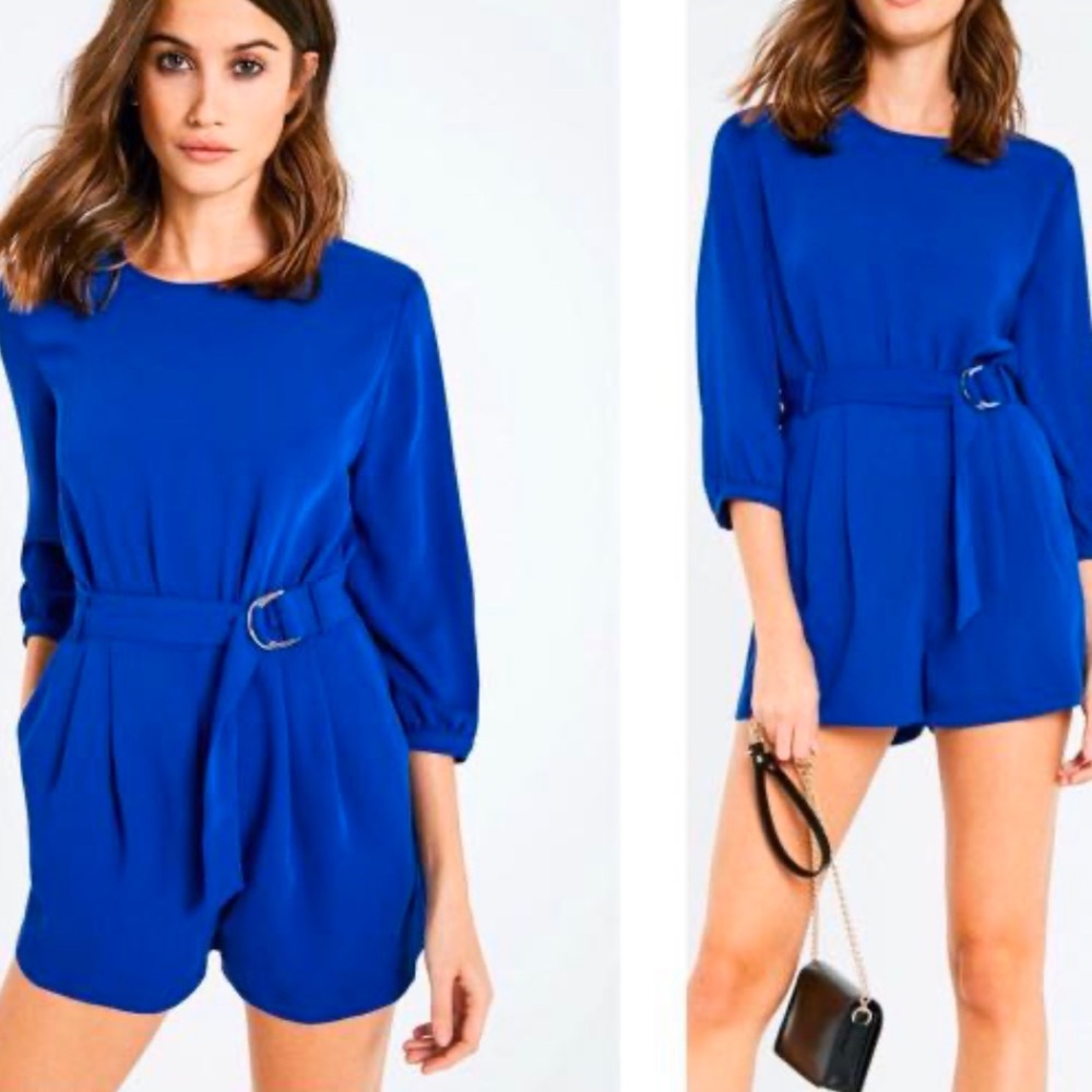 Jack wills England royal blue romper playsuit half sleeve size 6